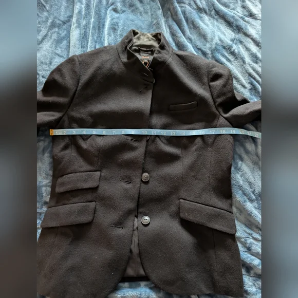 NWT Quince Women's Italian Wool Stand Collar Blazer Medium Black - Picture 3 of 7